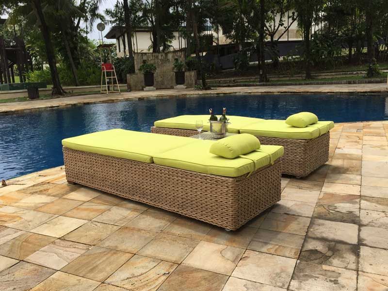 2 x Montana Sun Lounger + Free Side Table