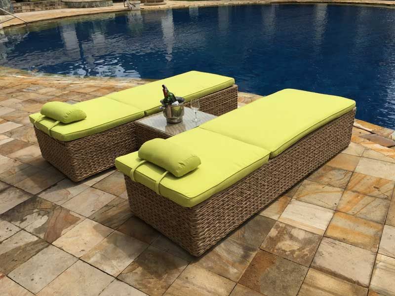 2 x Montana Sun Lounger + Free Side Table