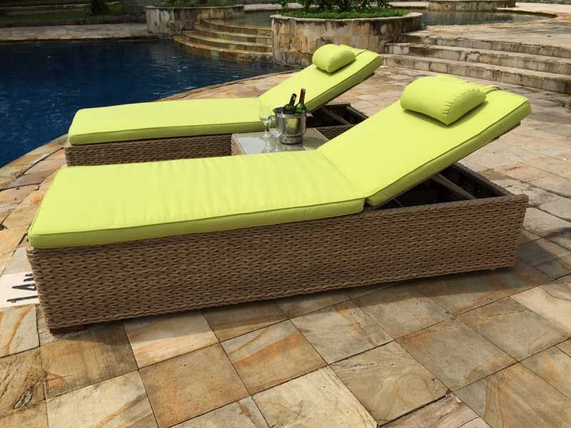 2 x Montana Sun Lounger + Free Side Table