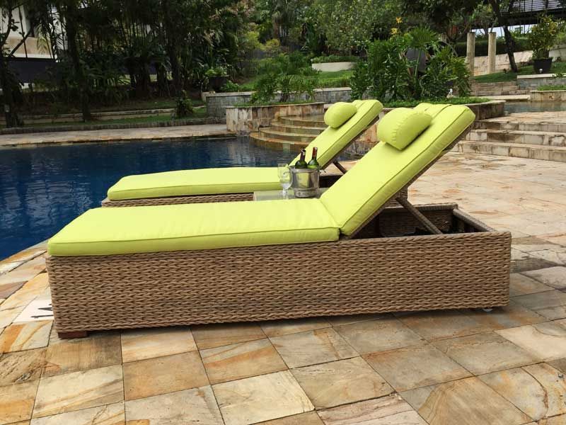 2 x Montana Sun Lounger + Free Side Table