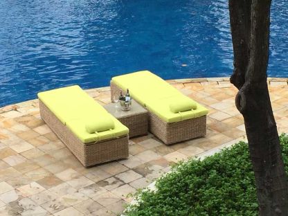 2 x Montana Sun Lounger + Free Side Table