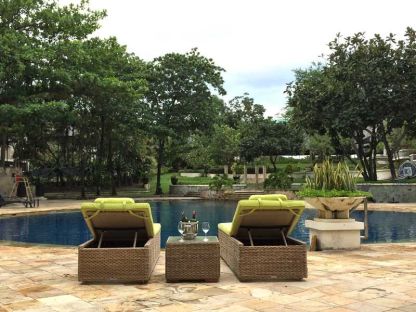 2 x Montana Sun Lounger + Free Side Table