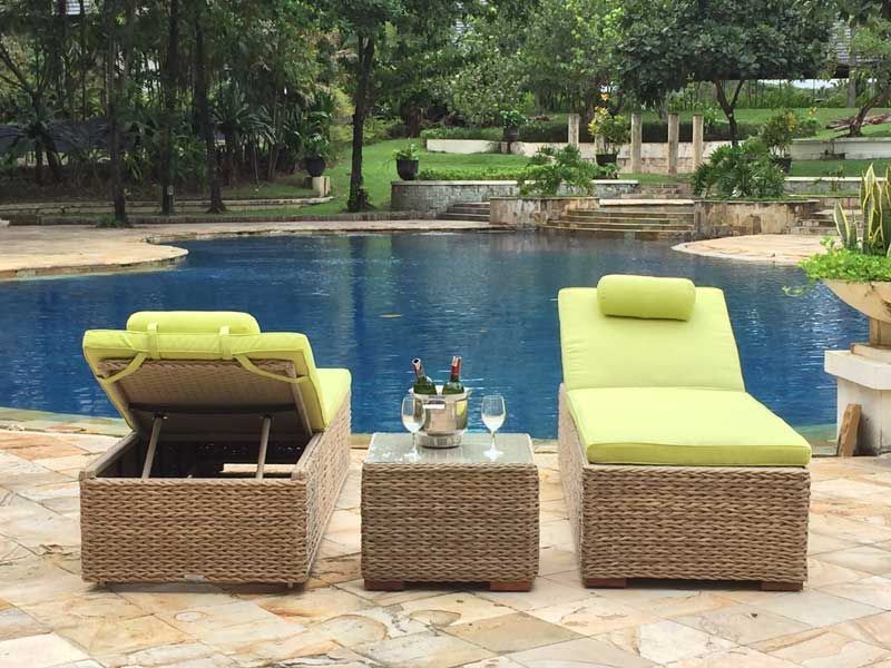 2 x Montana Sun Lounger + Free Side Table