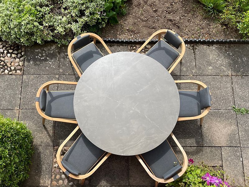 Mustique 6 Chair Round Set | FSC® Certified-Garden Furniture Centre-HighRange,Teak,Tables,Dining Set,Outdoor Furniture,Teak Garden Furniture,FSC®,Outdoor Dining-{collection_title}