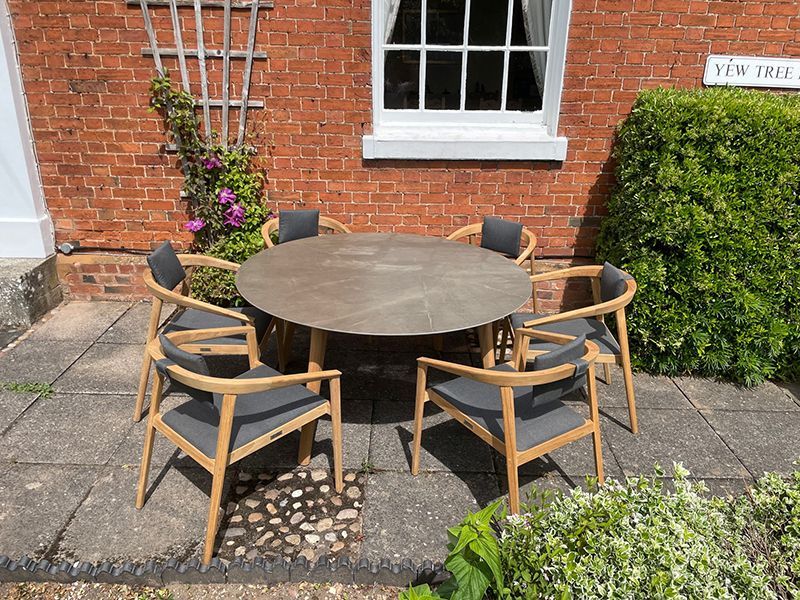 Mustique 6 Chair Round Set | FSC® Certified-Garden Furniture Centre-HighRange,Teak,Tables,Dining Set,Outdoor Furniture,Teak Garden Furniture,FSC®,Outdoor Dining-{collection_title}