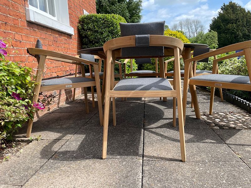 Mustique 6 Chair Round Set | FSC® Certified-Garden Furniture Centre-HighRange,Teak,Tables,Dining Set,Outdoor Furniture,Teak Garden Furniture,FSC®,Outdoor Dining-{collection_title}