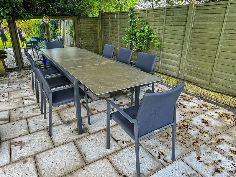 Mustique 8 Chair Extending Set | Life Range-Garden Furniture Centre-HighRange,Metal,Tables,Dining Set,Outdoor Furniture,Metal Furniture,Ranges,Life Range,Outdoor Dining,Autumn & Winter Sale-{collection_title}