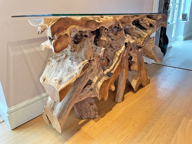 Naga Console Side Table -Garden Furniture Centre-Root,MidRange,Conservatory,Reclaimed Furniture,Indoor Accessories,Teak,Tables,Teak Tables-{collection_title}