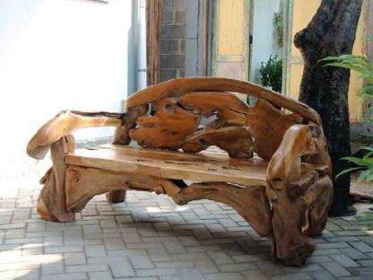 Naga Reclaimed Teak Root Bench 