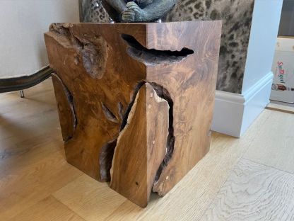 Naga Reclaimed Teak Root Square Stool 