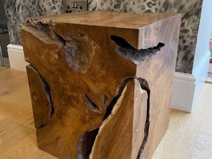 Naga Reclaimed Teak Root Square Stool 