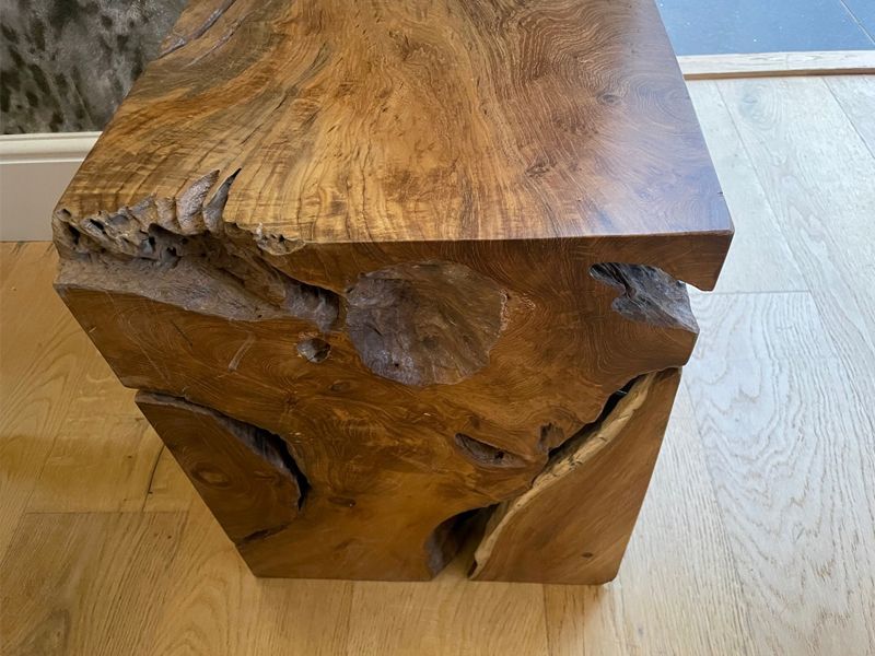 スツール nokta Teak Block Stool Naga Reclaimed Teak Root Square Stool – Garden Furniture Centre