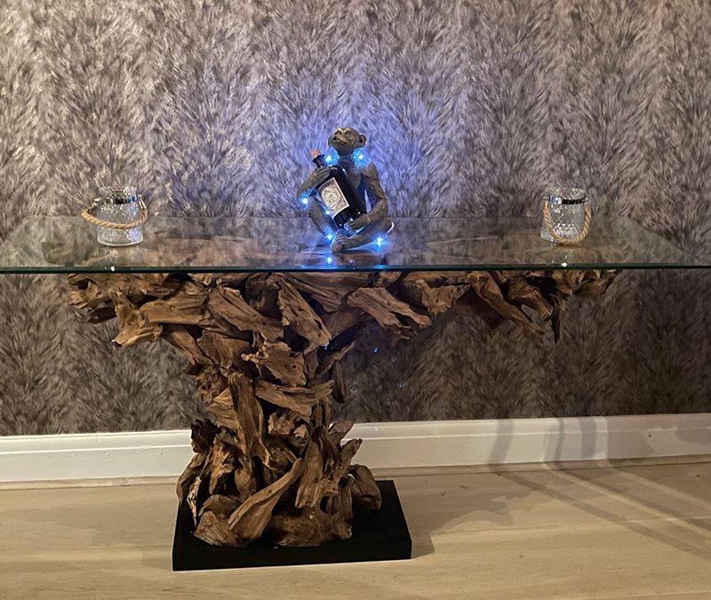 Regina Teak Root Console Table-Garden Furniture Centre-Root,MidInstock,instock,MidRange,Conservatory,Reclaimed Furniture,Indoor Accessories,Teak,Tables,Teak Tables-{collection_title}