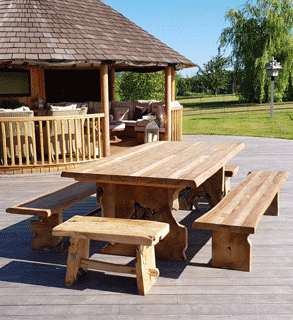 Nature Teak Bench Set 2.4m -Garden Furniture Centre-Root,HighRange,Outdoor Dining,Teak-{collection_title}