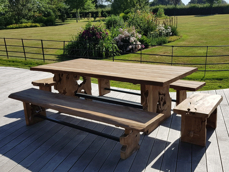 Nature Teak Bench Set 3m-Garden Furniture Centre-Root,HighRange,Outdoor Dining,Outdoor Furniture,Teak Garden Furniture,Picnic Tables,Teak,Benches,Teak Sets-{collection_title}