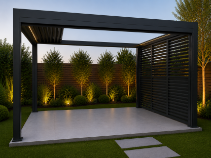 Neptune 4 x 3m LED Retractable Roof Gazebo 