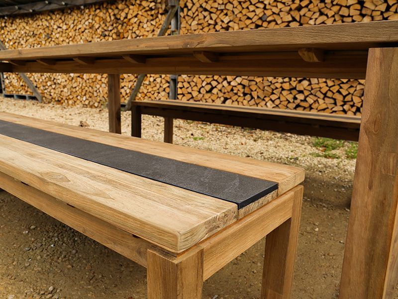 Nero Bench Set-Garden Furniture Centre-HighRange,Tables,Dining Set,Outdoor Furniture,Teak Garden Furniture,Outdoor Dining-{collection_title}