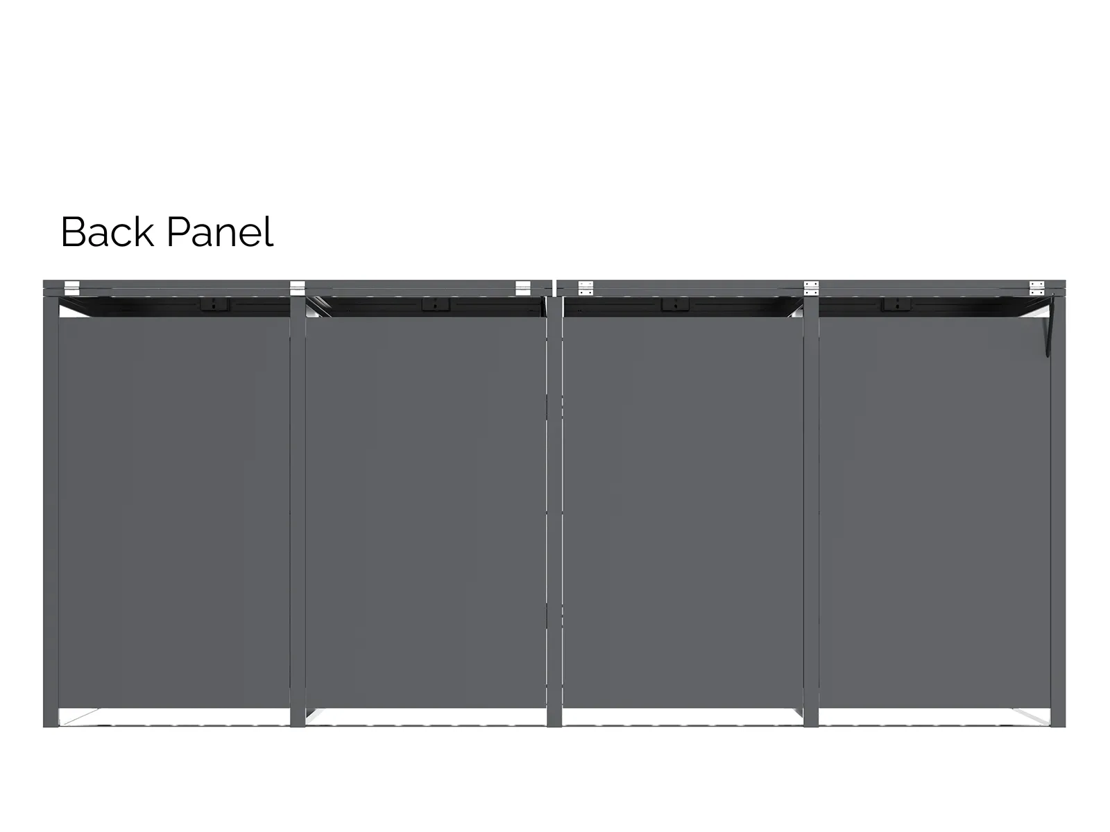 Anthracite Galvanized Steel Wheelie Bin Cover | Quad Set | Autumn Fair Ex-Display
