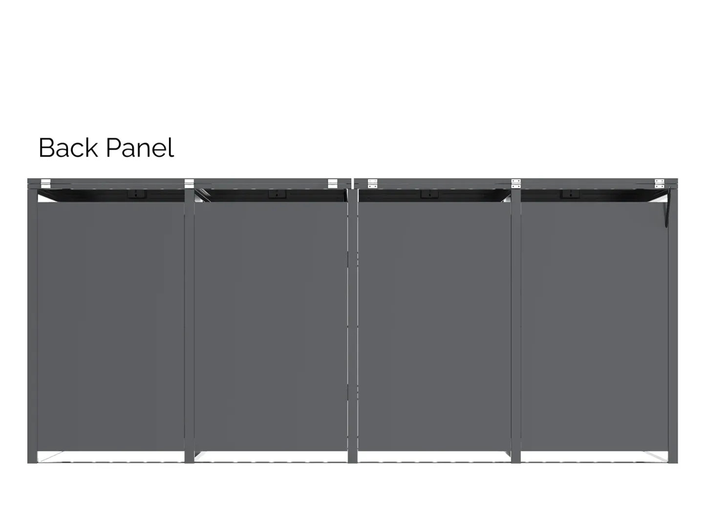 Anthracite Galvanized Steel Wheelie Bin Cover | Quad Set | Autumn Fair Ex-Display