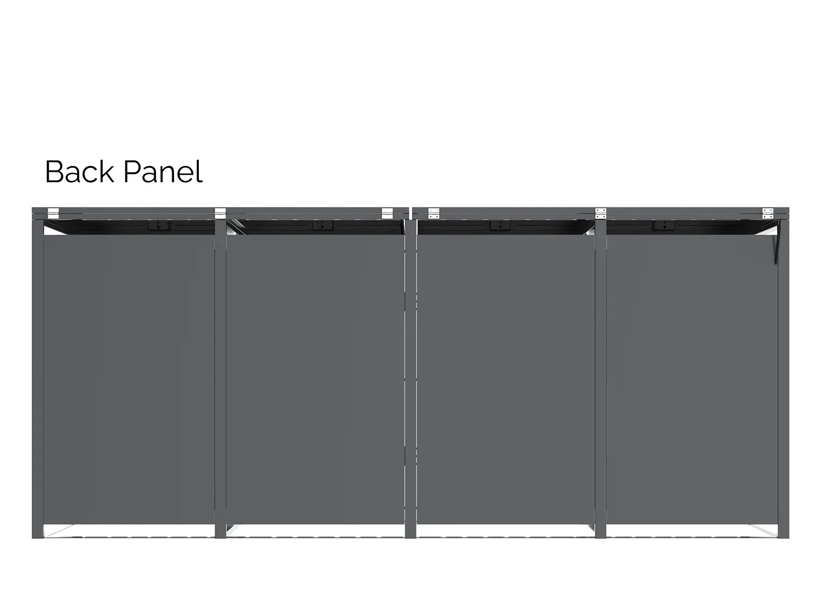Anthracite Galvanized Steel Wheelie Bin Cover | Quad Set | Autumn Fair Ex-Display