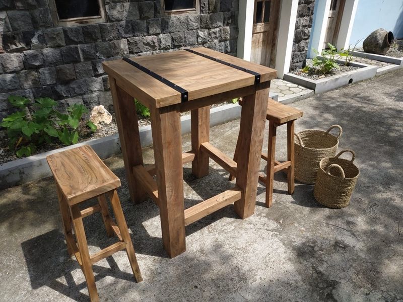 Reclaimed Teak Bar Stool-Garden Furniture Centre-Indoor Dining,LowRange,Teak,Outdoor Furniture,Teak Garden Furniture,Reclaimed Furniture,Bars & Bar Sets,Teak Chairs-{collection_title}