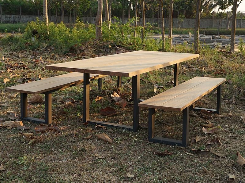 Edge Table Set | FSC® Certified -Garden Furniture Centre-HighRange,Tables,Dining Set,Outdoor Furniture,Teak Garden Furniture,Metal Furniture,FSC®,Outdoor Dining-{collection_title}