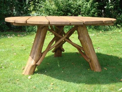 Oak Garden Meal Table 1.5m Diameter