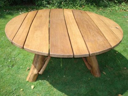 Oak Garden Meal Table 1.5m Diameter