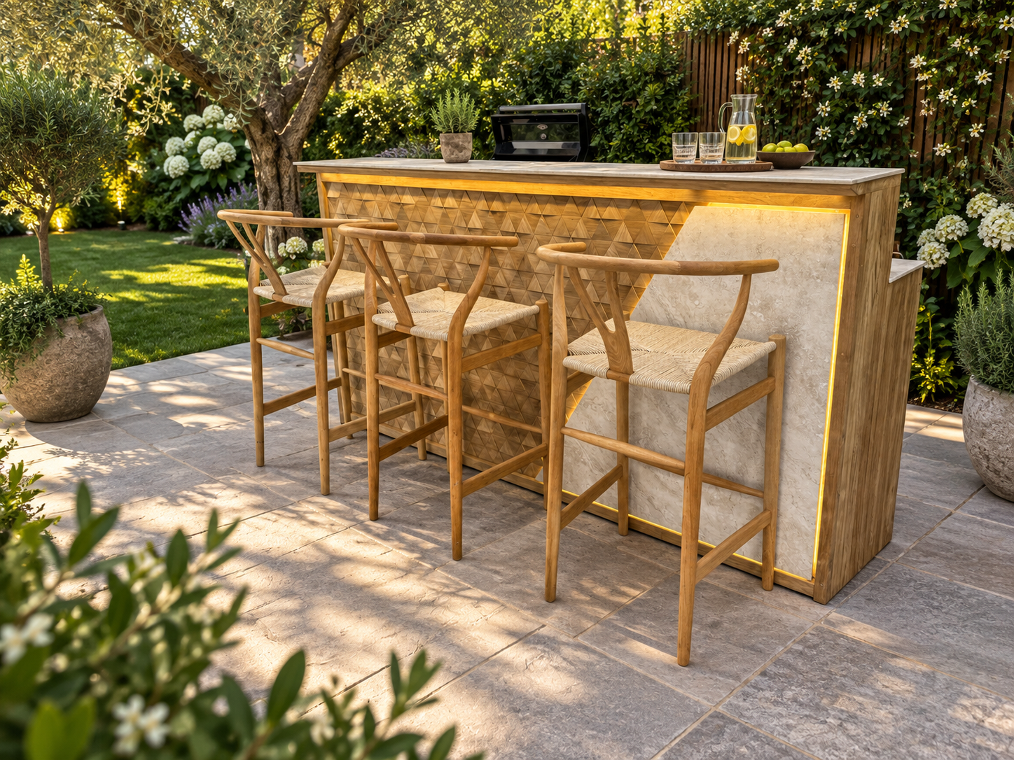 Orlando Teak and Ceramic Bar