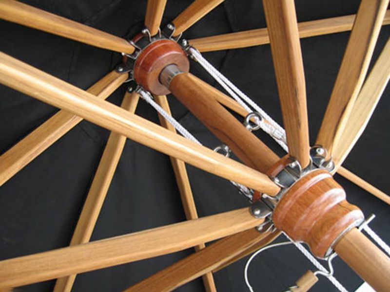 Diamond Teak Parasol | 2.5m Diameter-Garden Furniture Centre-48Hour Dispatch,MidInstock,instock,MidRange,Commercial Parasols,Round,Parasols,Stand Alone Parasols Parasols,Stand Alone Parasols-{collection_title}