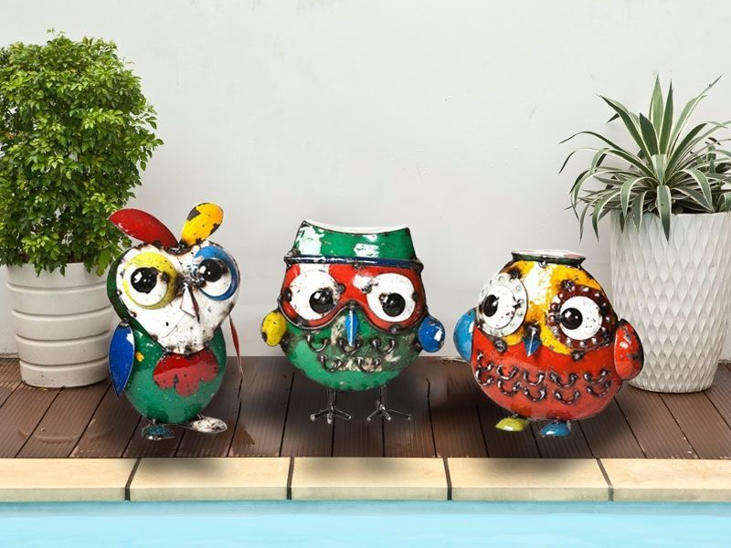 Owl Trio -Garden Furniture Centre-48Hour Dispatch,LowRange,Ornaments,Ranges,Animal Garden Ornaments,Think Outside Range,Metal Garden Ornaments,Think Outside Range Ranges,Ornaments Accessories,Accessories-{collection_title}