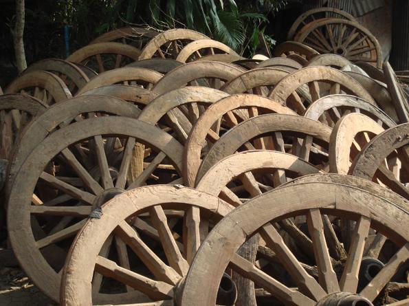 Reclaimed Teak Wagon Wheels