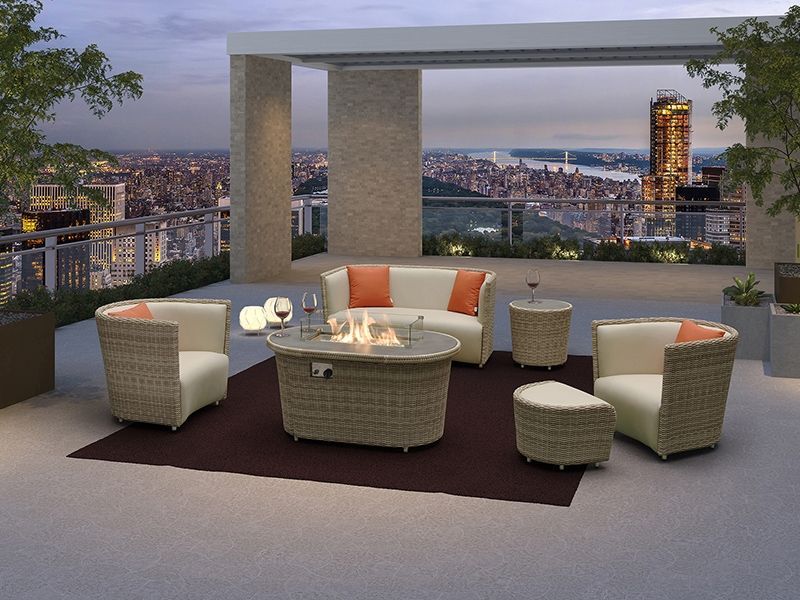 St. Tropez 6 Piece Suite With Firepit-Garden Furniture Centre-HighRange,Lounge Suites & Sets,Outdoor Lounging-{collection_title}