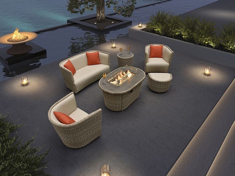 St. Tropez 6 Piece Suite With Firepit-Garden Furniture Centre-HighRange,Lounge Suites & Sets,Outdoor Lounging-{collection_title}