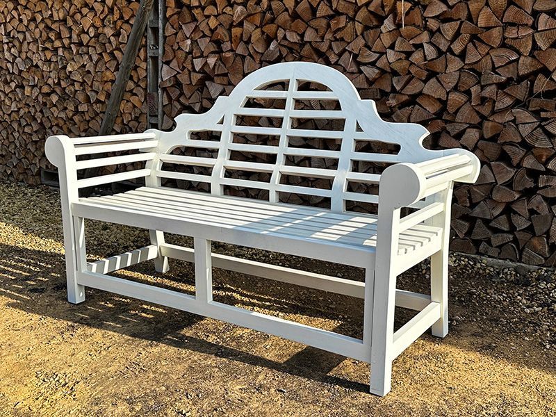 Lutyens Teak Bench 165cm | Painted-Garden Furniture Centre-MidInstock,instock,MidRange,park benches,Benches,Lutyens Bench Range,Teak Benches Benches,Lutyens Benches-{collection_title}