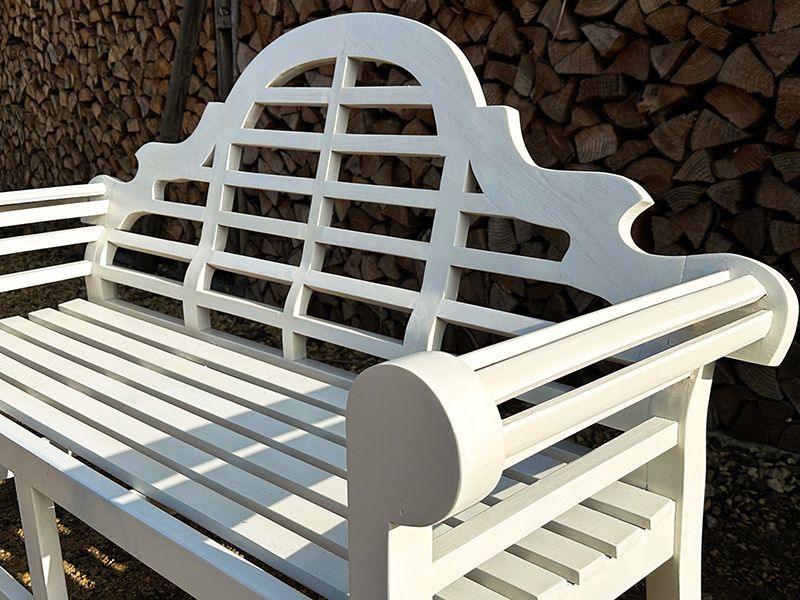 Lutyens Teak Bench 165cm | Painted-Garden Furniture Centre-MidInstock,instock,MidRange,park benches,Benches,Lutyens Bench Range,Teak Benches Benches,Lutyens Benches-{collection_title}