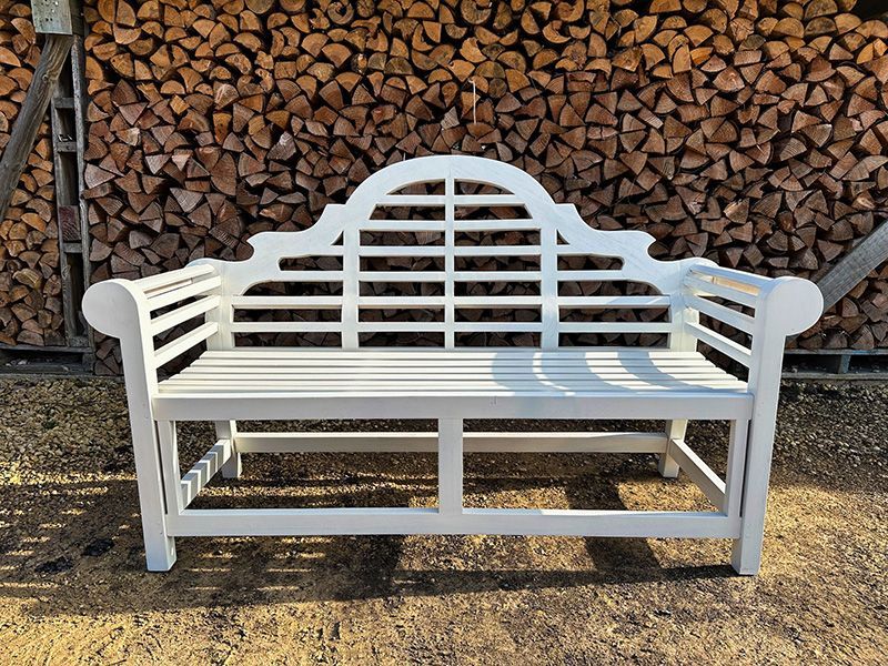 Lutyens Teak Bench 165cm | Painted-Garden Furniture Centre-MidInstock,instock,MidRange,park benches,Benches,Lutyens Bench Range,Teak Benches Benches,Lutyens Benches-{collection_title}