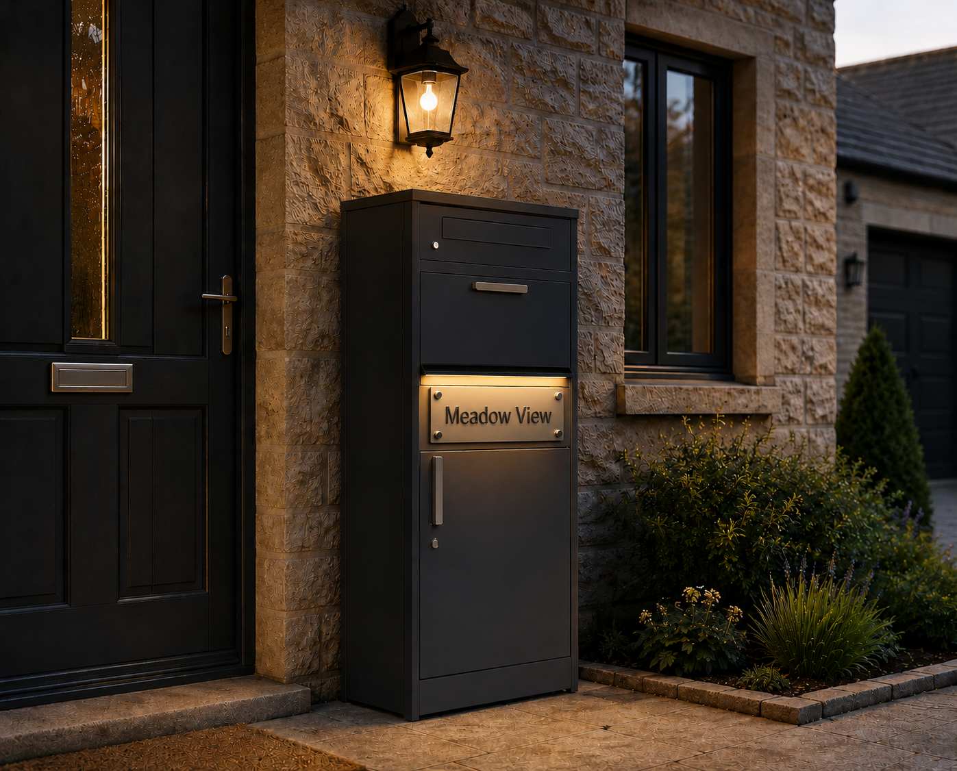 Anthracite Parcel And Letter Box | Integrated Light