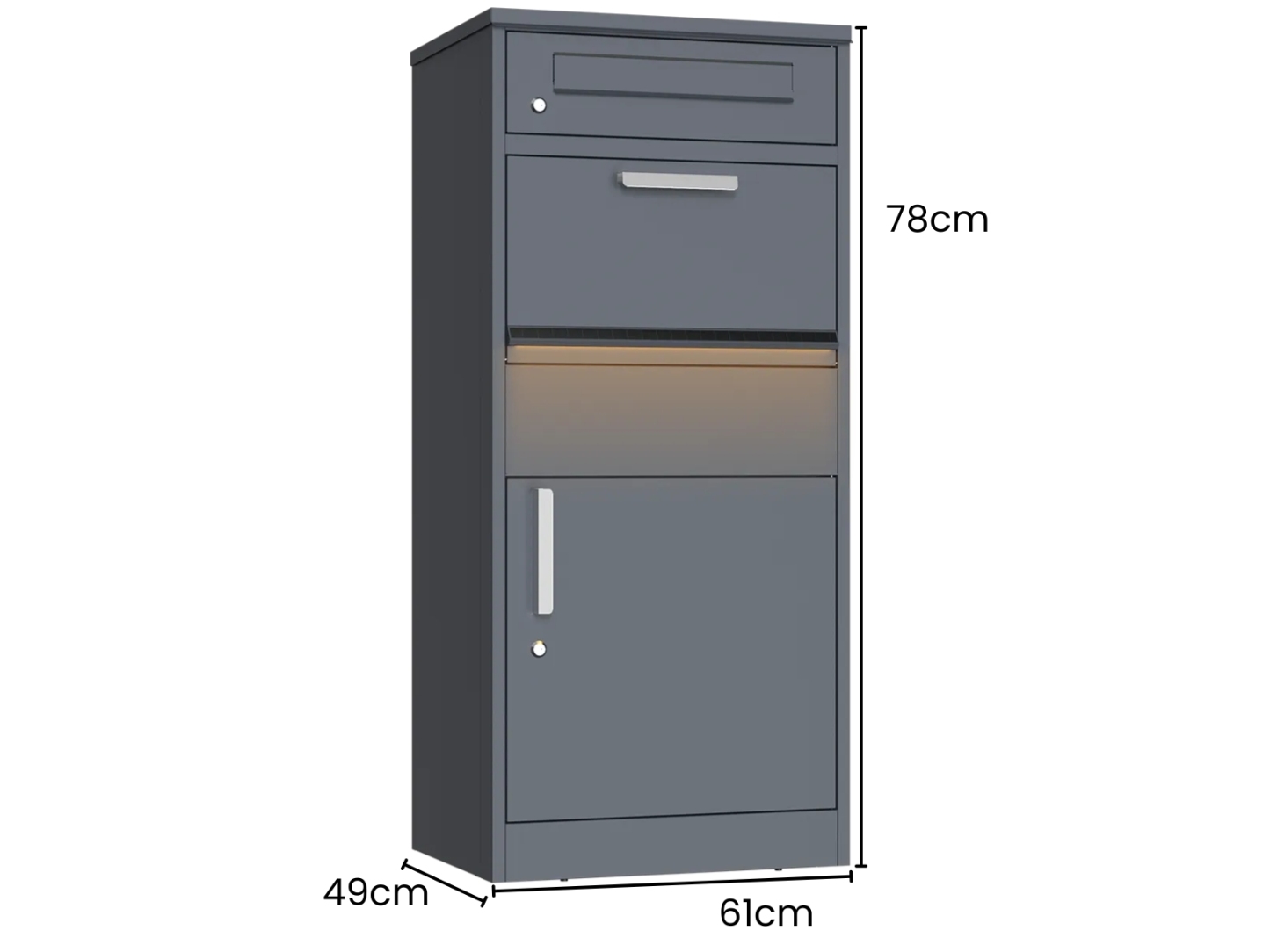 Anthracite Parcel And Letter Box | Integrated Light