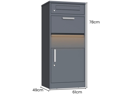 Anthracite Parcel And Letter Box | Integrated Light
