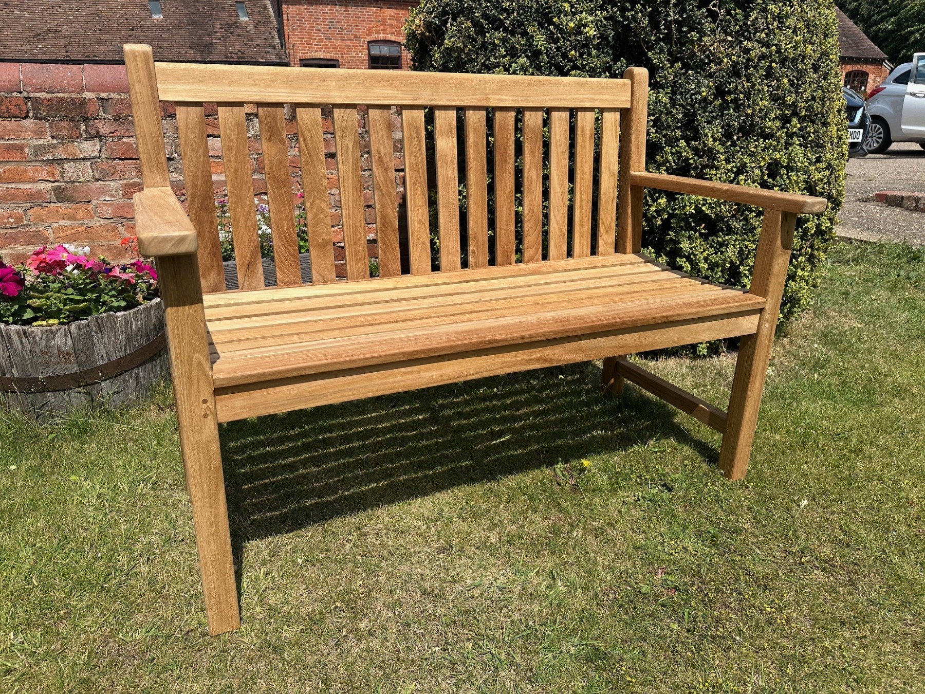 Park Bench | 1.2m-Garden Furniture Centre-MidInstock,instock,MidRange,park benches,Teak,Benches,Teak Benches Benches,Teak Benches,Memorial Benches-{collection_title}