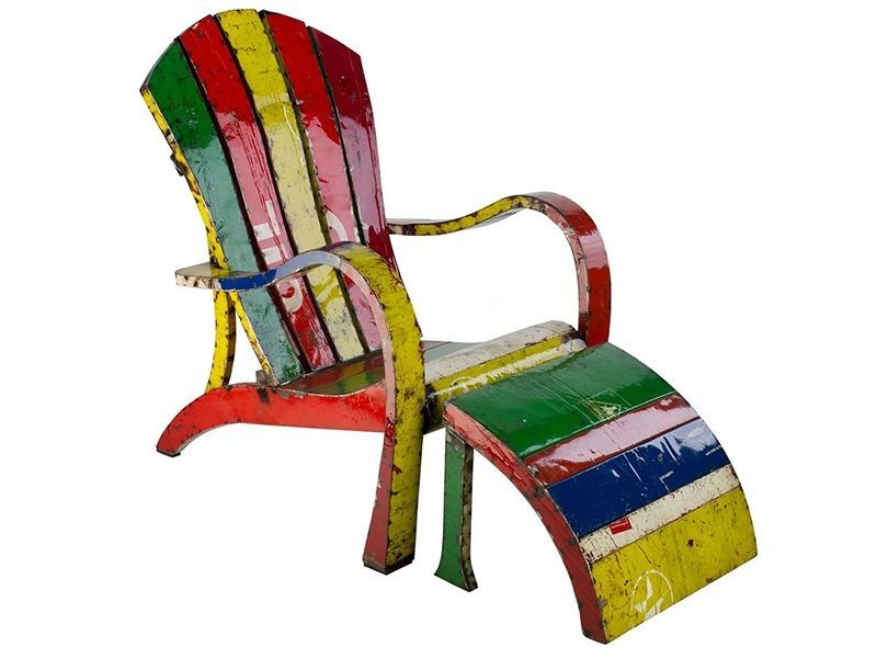 Coloured Throne Lounger-Garden Furniture Centre-MidInstock,instock,MidRange,Loungers & Daybeds,Metal Furniture,Upcycled Furniture,Ranges,Think Outside Range,Metal Garden Ornaments,Think Outside Range Ranges,Gifts,Metal,Metal Loungers-{collection_title}