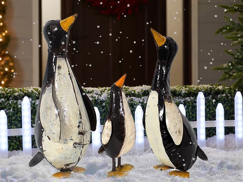 Penguin Peek Up Family -Garden Furniture Centre-48Hour Dispatch,LowRange,Under 100,Animal Garden Ornaments,Think Outside Range,Metal Garden Ornaments,Think Outside Range Ranges,Halloween & Festive,Ornaments Accessories,Accessories-{collection_title}
