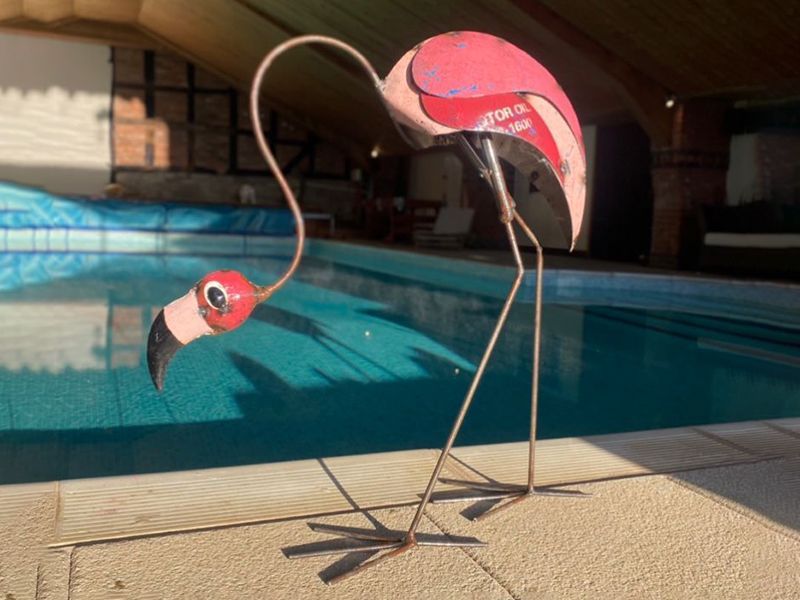Percy The Flamingo Head Down -Garden Furniture Centre-48Hour Dispatch,LowRange,Under 100,Ornaments,Ranges,Animal Garden Ornaments,Think Outside Range,Metal Garden Ornaments,Think Outside Range Ranges,Ornaments Accessories,Accessories-{collection_title}