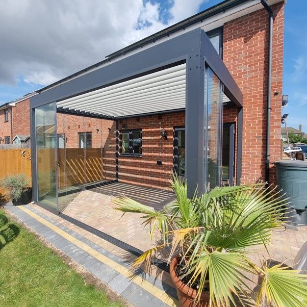 Bioclimatic Pergola 4 x 3m Wall Mounted | T7-Garden Furniture Centre-HighRange,Showroom exdis,Gazebos,Metal Gazebos,Wall Mounted Gazebos,Garden Rooms Gazebos,Bioclimatic Pergolas Gazebos-{collection_title}