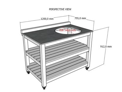 Bari Kitchen Big Green Egg Unit With Wheels | Bari