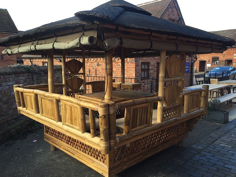 Bamboo Gazebo Square 10ft X 11.6ft-Garden Furniture Centre-HighRange,Gazebos,Wooden Gazebos Gazebos,Wooden Gazebos-{collection_title}