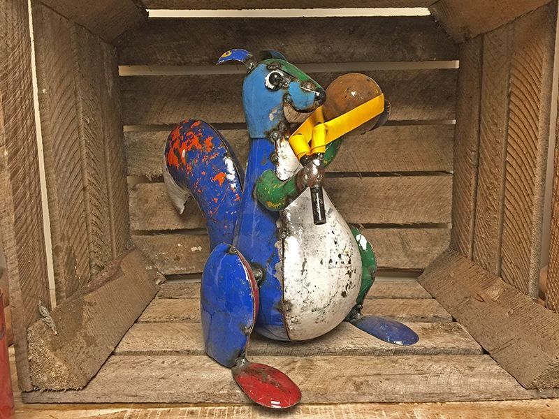 Simon the Slingshot Squirrel-Garden Furniture Centre-48Hour Dispatch,LowRange,Ornaments,Ranges,Animal Garden Ornaments,Think Outside Range,Metal Garden Ornaments,Think Outside Range Ranges,Ornaments Accessories,Accessories-{collection_title}