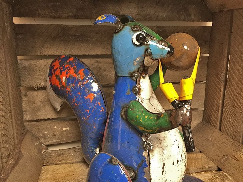 Simon the Slingshot Squirrel-Garden Furniture Centre-48Hour Dispatch,LowRange,Ornaments,Ranges,Animal Garden Ornaments,Think Outside Range,Metal Garden Ornaments,Think Outside Range Ranges,Ornaments Accessories,Accessories-{collection_title}