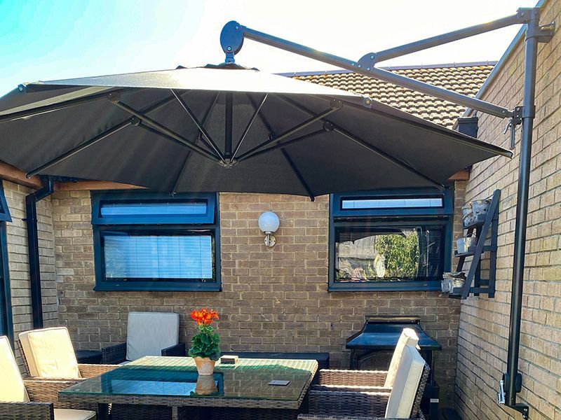 Turino Wall Parasol | Damaged Box-Garden Furniture Centre-MidInstock,instock,MidRange,Parasols,Cantilever Parasols Parasols,Wall Mounted Parasols Parasols,Wall Mounted Parasols,Sale,Ex-Display,Showroom exdis-{collection_title}